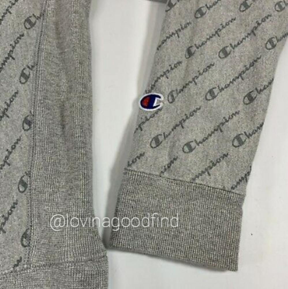 Champion Reverse Weave All Over Script Print Swea… - image 6
